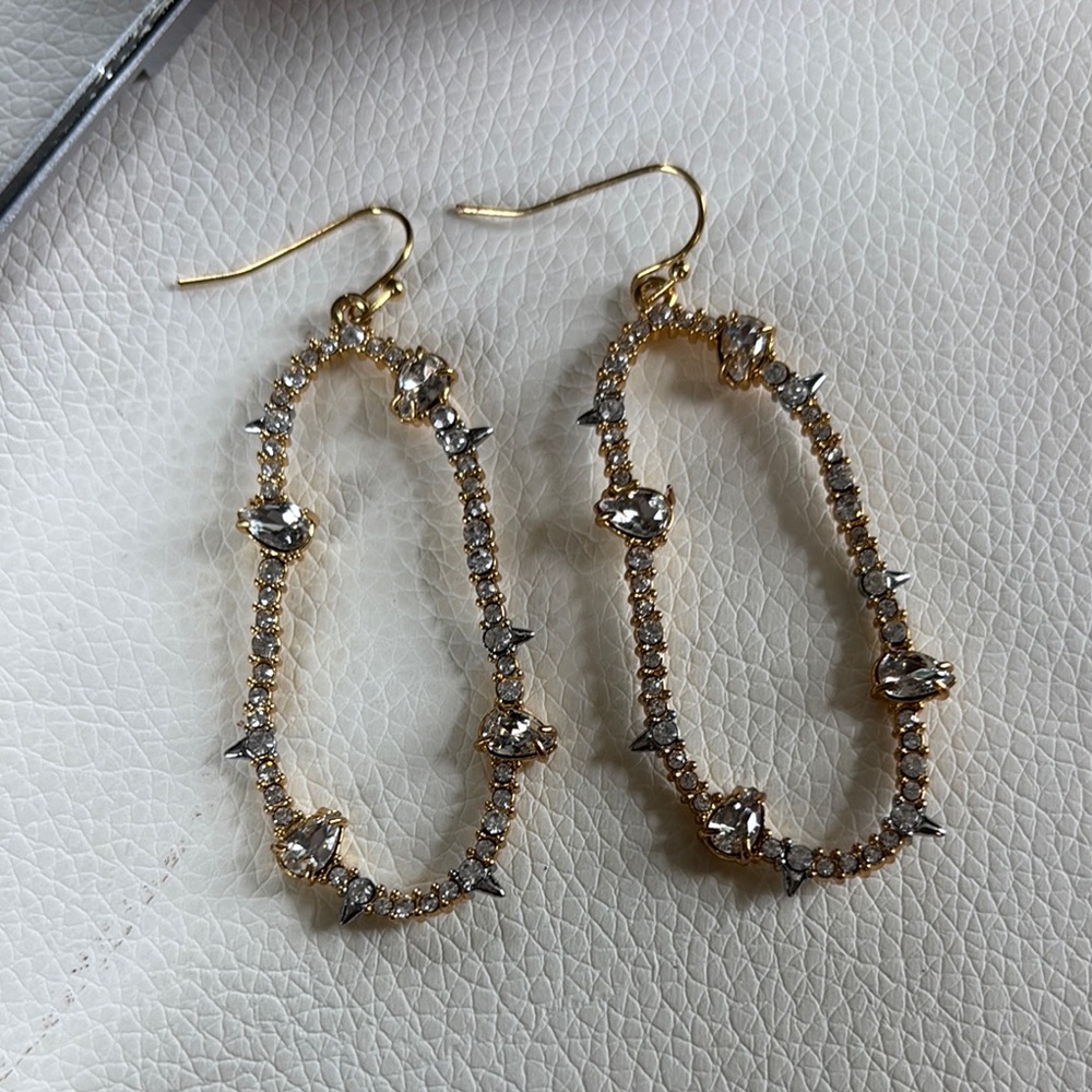 Alexis bittar Elegant Gold and Silver Hoop Earrings